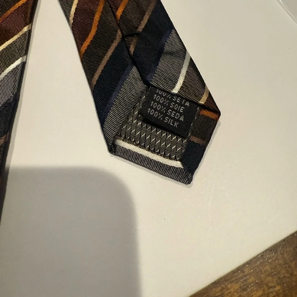 Valerio Garati Striped Men's Tie in Black, Brown, and Gray